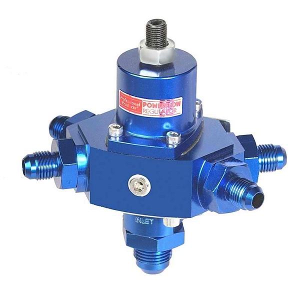 4-Port Fuel Regulator (Carb w/AN fittings) Blue